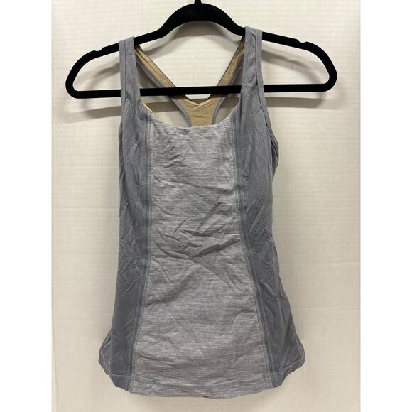 Lululemon heather grey racerback built-in bra tank size 4 - Picture 1 of 8